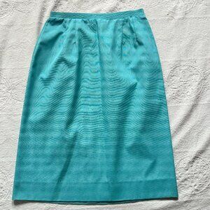 1960s 1970s Turquoise Polycotton Summer Sklrt 24 Waist
